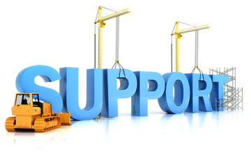 Support building concept on a white background.