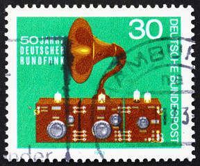 Postage stamp Germany 1973 Radio and Speaker, 1923
