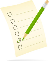 vector image of a checklist with tick mark
