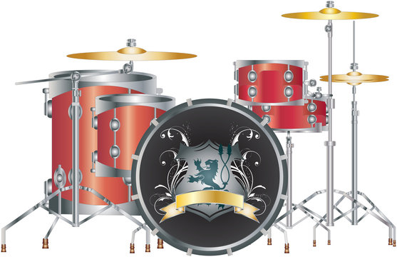 vector image of a drumset