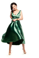Shiny green dress