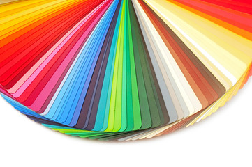 Color guide spectrum swatch samples rainbow on white background