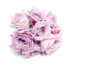 bunch of blue roses and empty space for your text