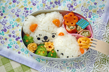 白クマ親子弁当