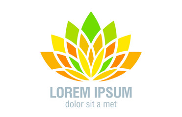 Logo Flower. Healthcare, beauty, eco business Abstract Icon