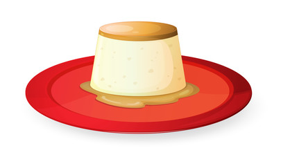 pudding in red dish