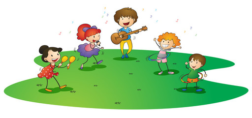 Obraz na płótnie Canvas kids enjoying music