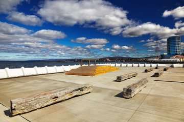 Chilean city Punta Arenas on the Strait of Magellan