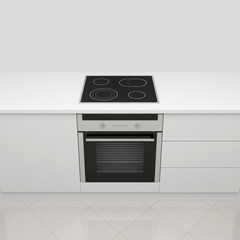 Electric stove and oven.