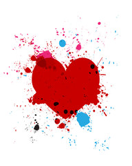 grunge heart splash