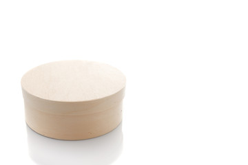 closed wooden box isolated on white background