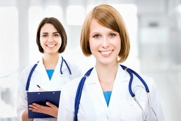 Fototapeta premium Portrait of two successful female doctors