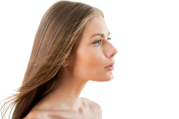 Fototapeta premium Beautiful half-dressed woman