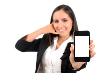 Isolated business woman