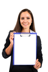 Naklejka premium Isolated business woman