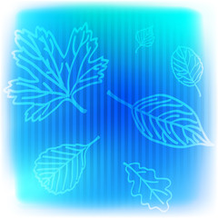 Blue leaves background. Vector illustration