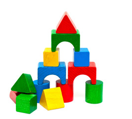 castle made from wooden blocks