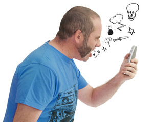 Portrait d'un homme mécontent