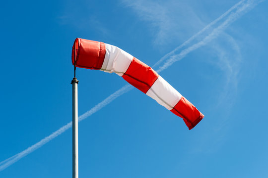 Red abd white windsock