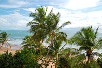 Beach and turquoise water of Indian Ocean, Bentota, Sri Lanka