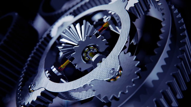 Animation of gears working together, another scene