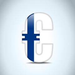 Obraz premium Euro Symbol with Finland Flag