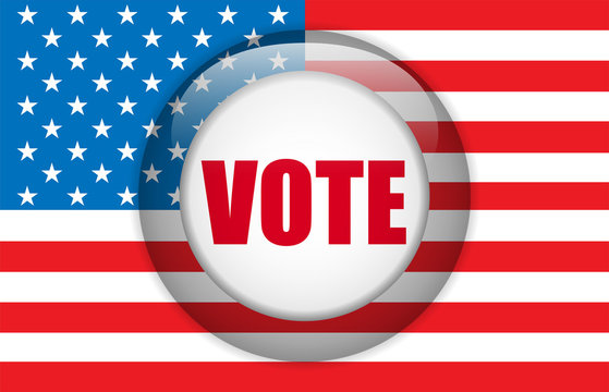 USA Vote Background with American Flag