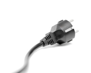 black electric plug isolated