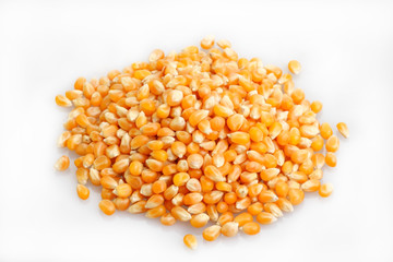 Corn pile on white background