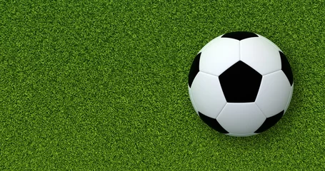 Photo sur Plexiglas Foot Ballon de soccer (football) sur l& 39 herbe verte