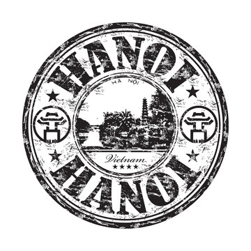 Hanoi grunge rubber stamp