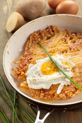 Potato pancakes with sausage