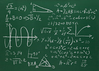 math formulas on school blackboard education