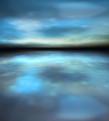 Beautiful nature scenery of twilight over sea. Soft focus