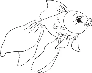  Geschetst schattige cartoon goudvis. Vector illustratie. © ARNICA