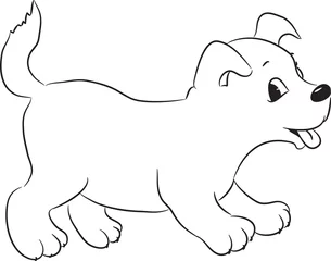 Foto auf Acrylglas Umrissener süßer Cartoon-Hund. Vektor-Illustration. © ARNICA