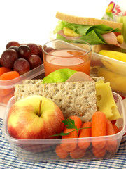 Prepared lunch, closeup, isolated