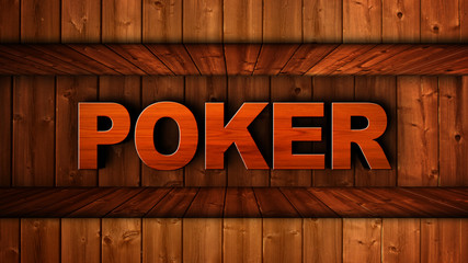 Poker Text in Wood Box