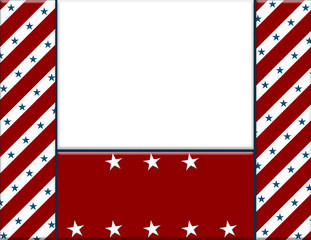 Red and White American celebration frame for your message or inv