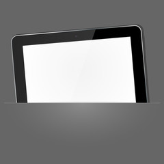 Tablet pc on grey background. Vector illustration.