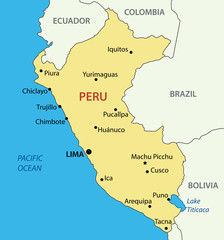 Republic of Peru - vector map - 45243209