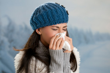 Winter flu and fever - obrazy, fototapety, plakaty