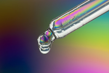 Colourful eyedropper with Droplet - Macro