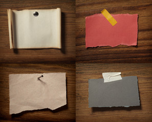 note paper  on wooden wall blank