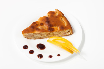 Homemade apple pie on a plate