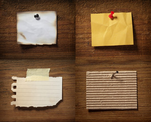 note paper  on wooden wall blank