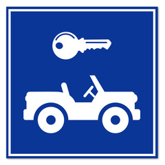 Señal alquiler de jeep