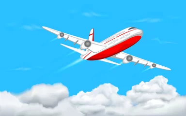  Vliegtuig dat in de lucht vliegt © vectomart