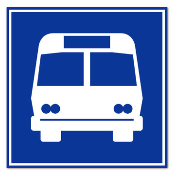 Señal simbolo autobus frontal