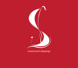 stylized commercial shippings, overseas transport, commercial tr